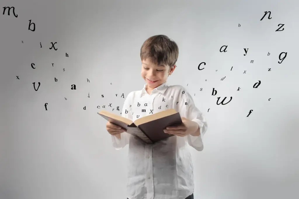 Kid Reading the Alphabet Books